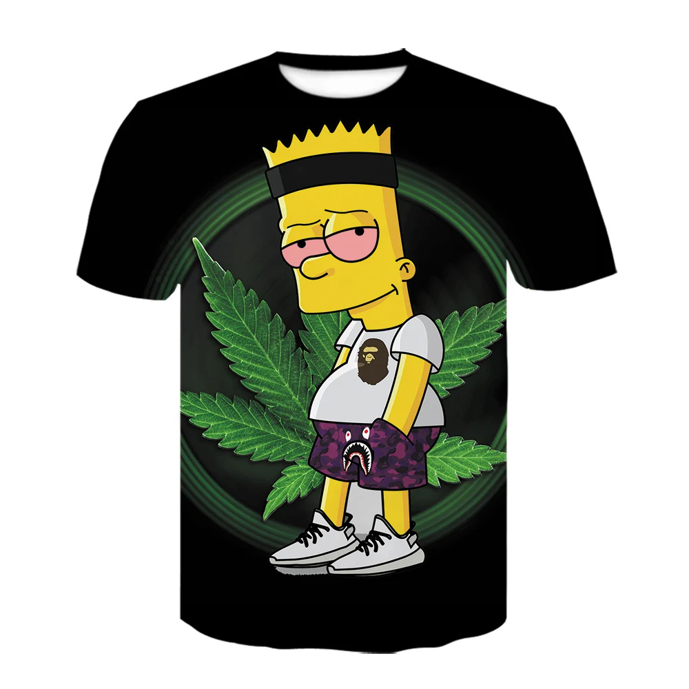 Vyrai T-Shirt Juokinga Homer Simpson Ir jo Sūnus 3D Atspausdintas Šortai Rankovėmis T-shirt Mados Atsitiktinis Viršūnes & Tees Markės Vaiko marškinėliai