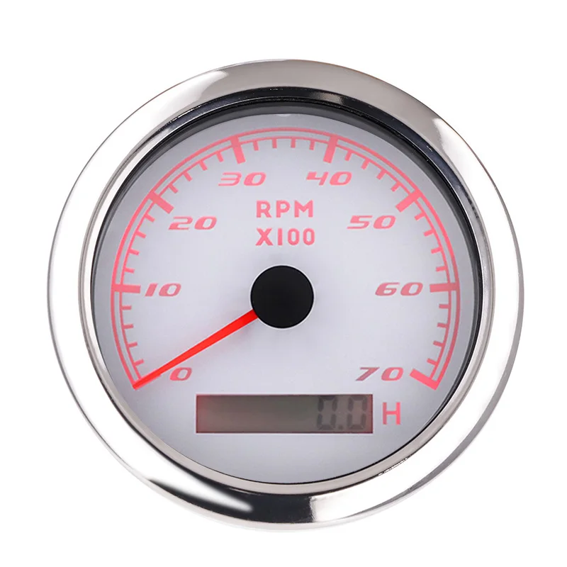 Aukštos Kokybės Nerūdijančio Plieno Bezel Automobilių Valtis Tachometras 7K RPM Digital Tacho matuoklis Su LCD Valandų Skaitiklis Dujų Variklių Jūrų 85MM
