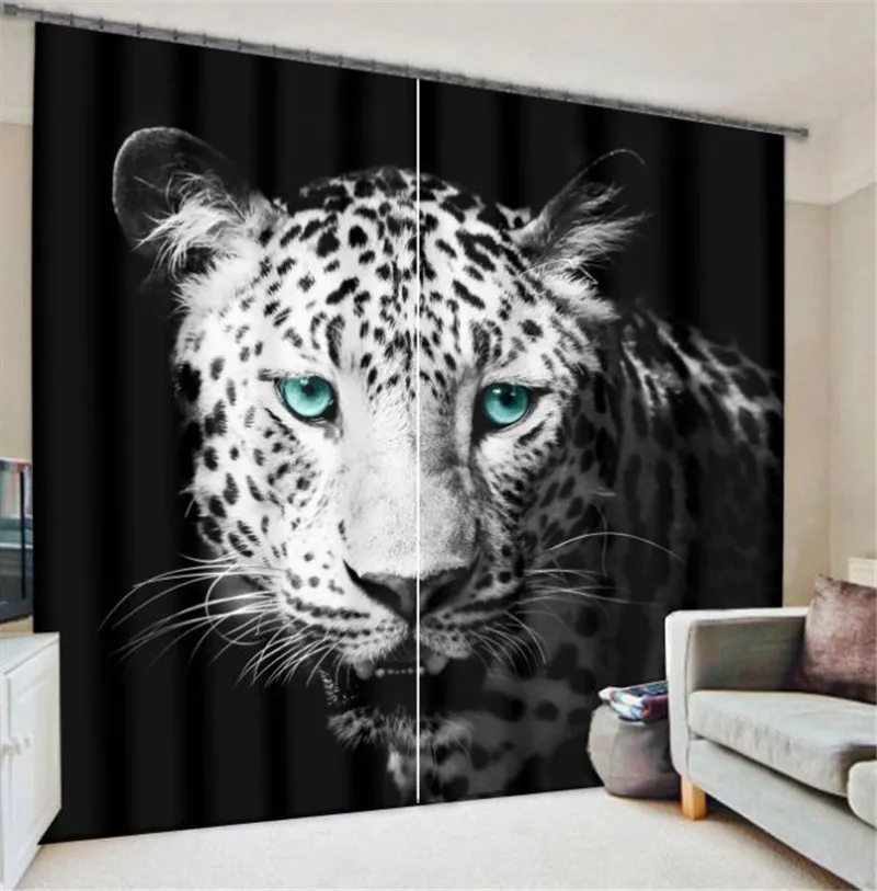 Gyvūnų juoda ir balta tigras Prabanga Blackout 3D Langų Užuolaidas Kambarį Miegamojo Užuolaidos cortinas Rideaux Individualų dydį
