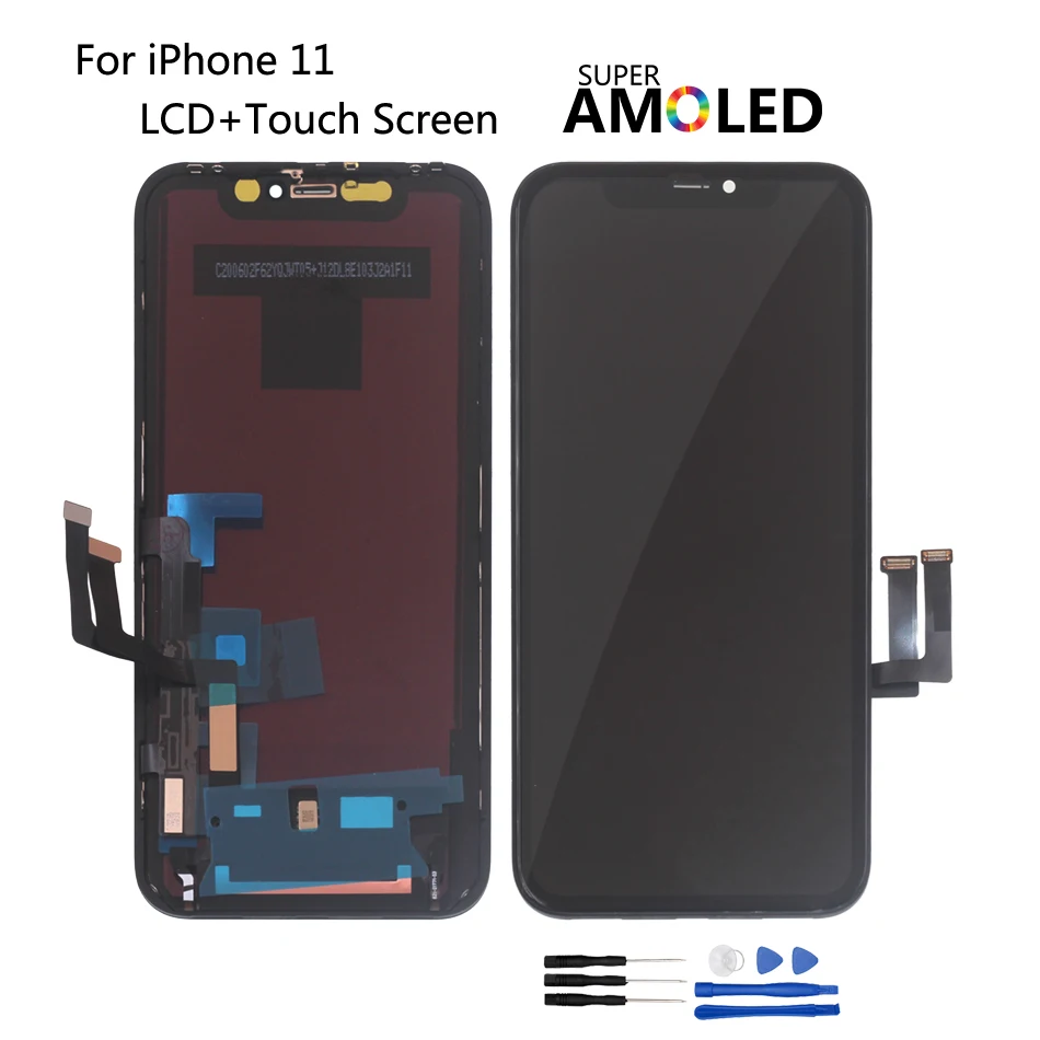 OEM 11 iPhone Ekranas LCD Ekranas Jutiklinis Ekranas skaitmeninis keitiklis Asamblėjos iPhone11 OLED LCD Ekranas Su 3D Touch
