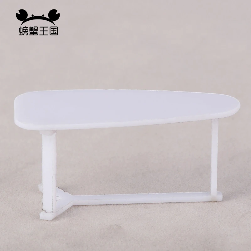 10vnt 1:25 Miniatiūriniai Lėlių Baldai, plastikiniai, Baltos spalvos Valgomojo Arbatos Stalo Modelis Kinijos Ovalo Arbatos stalo