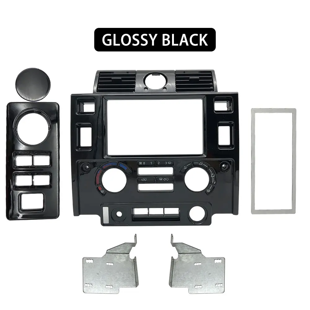 Automobilių stiliaus Stereo Dvigubo 2 Din Brūkšnys Rinkinys prietaisų skydelio centre konsolės Land Rover Defender blizgus juodos matinės juodos ANGLIES IEŠKOTI