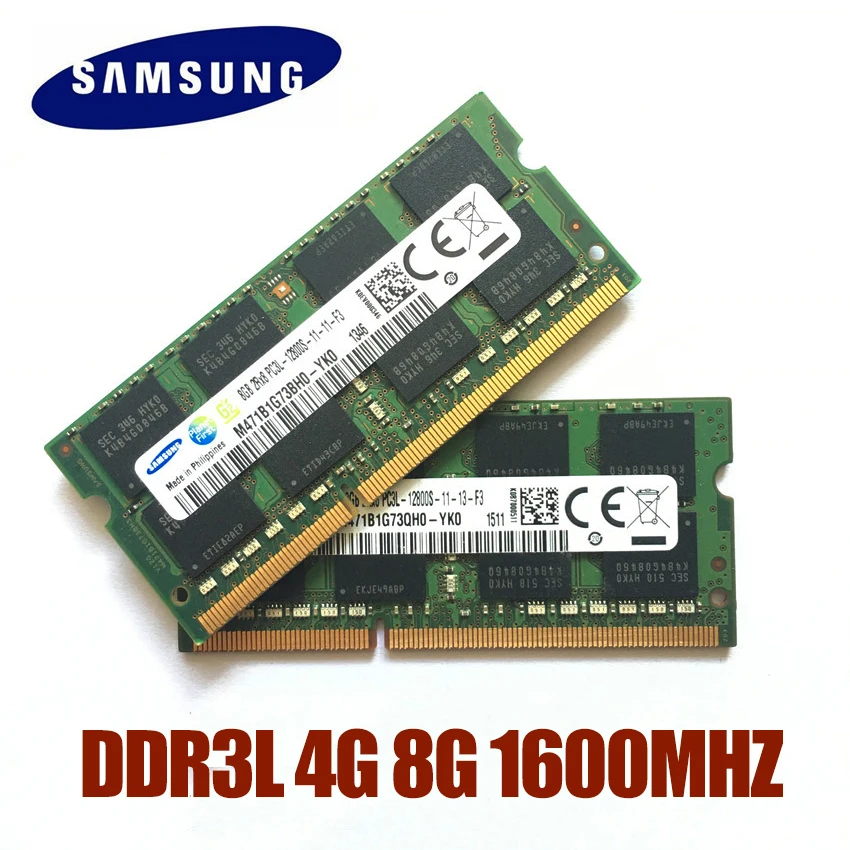 Samsung RAM PC3L-12800S/10600S DDR3L 1 600mhz 1333MHz 4GB 8GB Nešiojamas Atminties Nešiojamojo kompiuterio Modulį SODIMM DDR3 RAM