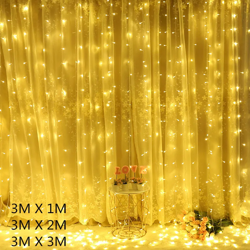 3M LED Užuolaidų Girlianda ant Lango USB String Žibintai Pasakų Girlianda Nuotolinio Valdymo naujieji Metai, Kalėdiniai Papuošalai, Namų kambarys