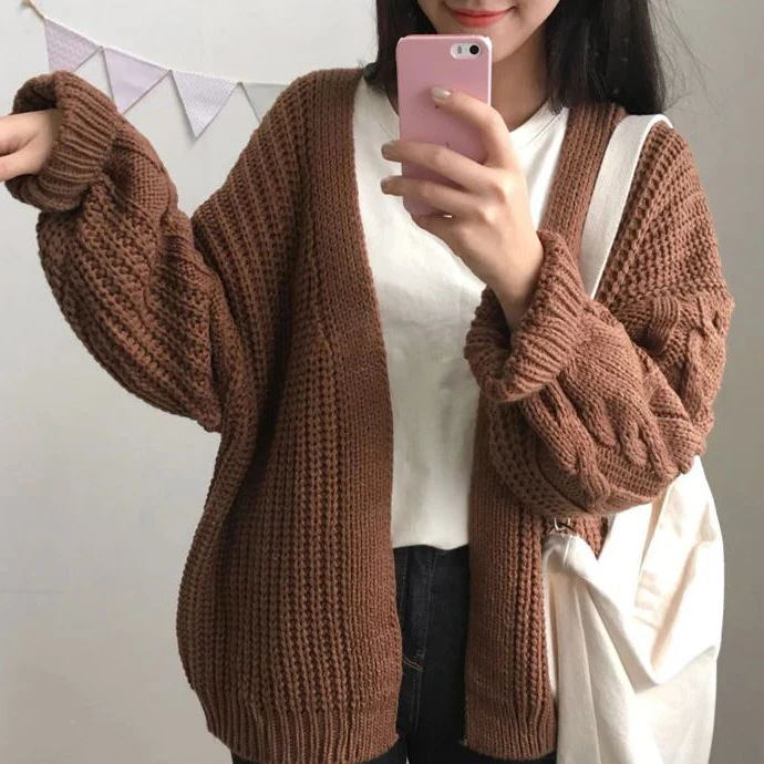 Rudenį ir žiemą moterims korėjos prarasti ilgomis rankovėmis megztiniai megztinis moteriška studentų megztinis