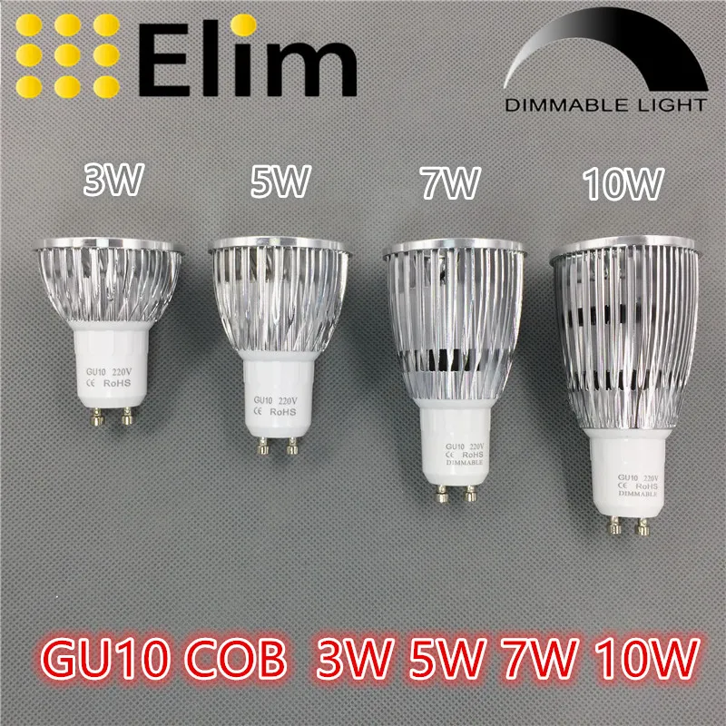 10vnt/Daug LED Spot Lempos Lemputė GU10 Cob E27 E14 Pritemdomi 2700K Šiltai Balta 3W 5W 7W 10W Rreplace Halogenų