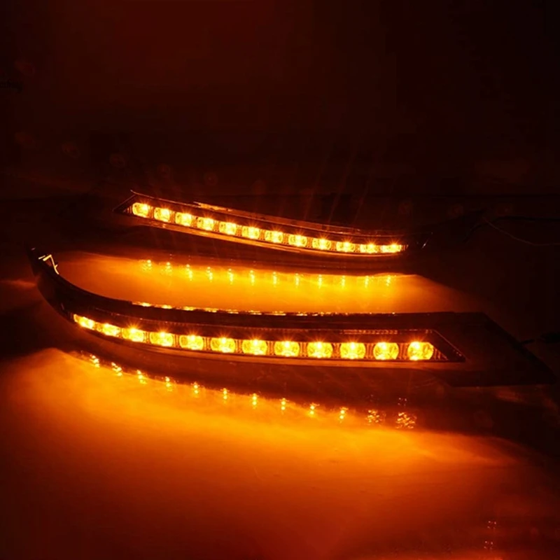 Automobilio LED DRL Dienos Žibintus (Dienos šviesos Vandeniui Posūkio Signalo 