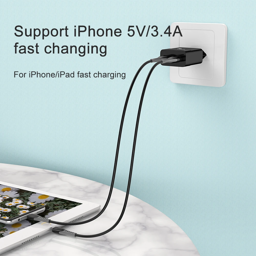 5V 3.4 Dual Port Greitas Įkroviklis Adapteris Multiport USB Įkroviklis Pratęsimo Mobiliuoju Telefonu Greitai Įkrauti 