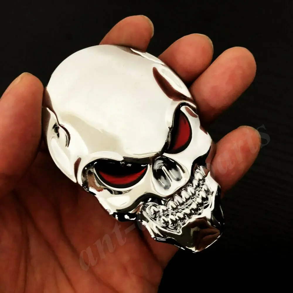 3D Didelis Metalo Kaukolės Skeletas Blogio Kaulų Automobilių Kamieno Logotipas Ženklelis, lipdukas, Decal