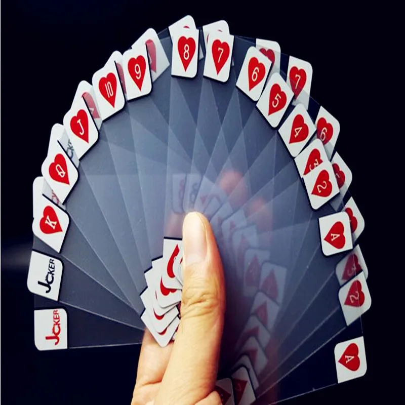 2019 Naujas atsparus Vandeniui, Sulankstomas Plastiko Pokerio Kortos Matinis Keturių simbolių Skaidraus Krištolo Pokerio Kortų Aukštos Kokybės Dovanų