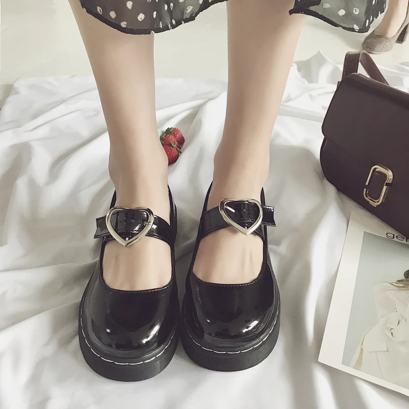 Japonijos cute girl Harajuku stilius patinka maži batai pavasario nauji seklių burną studentas moterų batai