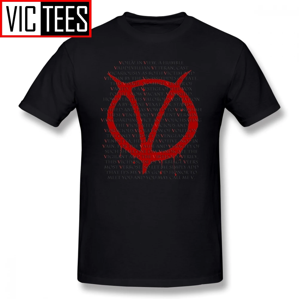 Mens V For Vendetta T Marškinėliai V For Vendetta T-Shirt Spausdinti Juokingi Marškinėliai, Plius dydis Vasaros Žmogus Medvilnės Marškinėlius