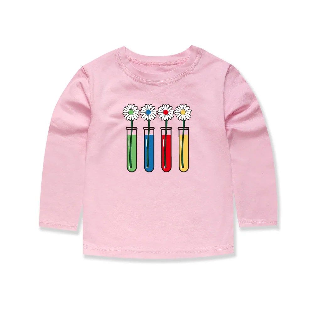 2018 Naują Atvykimo Kūdikių Mergaitės, Visas Rankovės Medvilnės Gėlių T Marškinėliai Kūdikių Viršūnes Pavasarį ir Rudenį Berniukai Tees T-shirts
