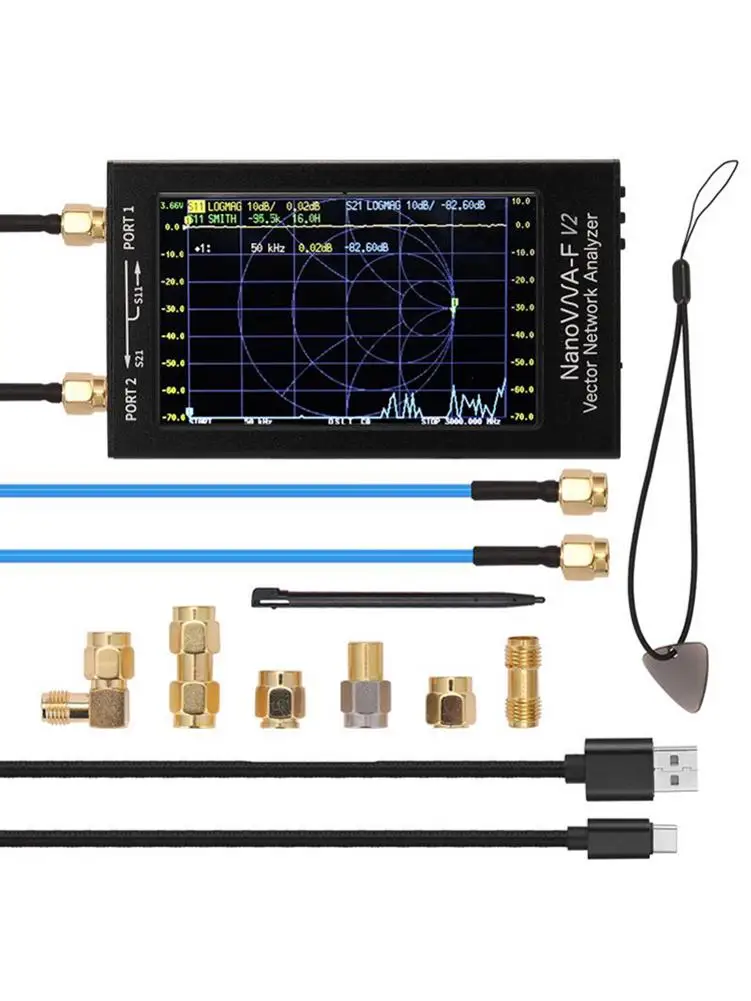 S-A-A-2 NanoVNA-F V2 Vektoriaus Tinklo Analizatorius Skaitmeninis Nano VNA Testeris HF VHF UHF USB Logika Antenos Analizatorius Nuolatinis