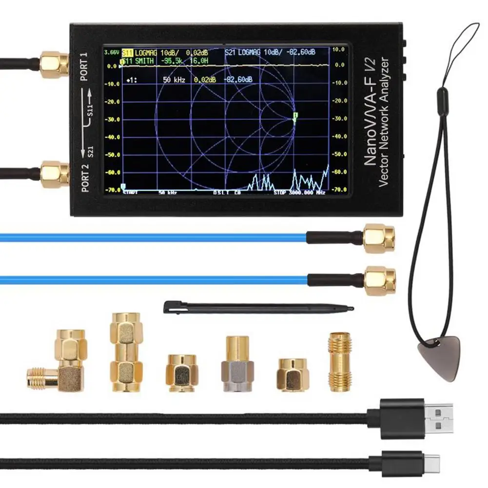 S-A-A-2 NanoVNA-F V2 Vektoriaus Tinklo Analizatorius Skaitmeninis Nano VNA Testeris HF VHF UHF USB Logika Antenos Analizatorius Nuolatinis