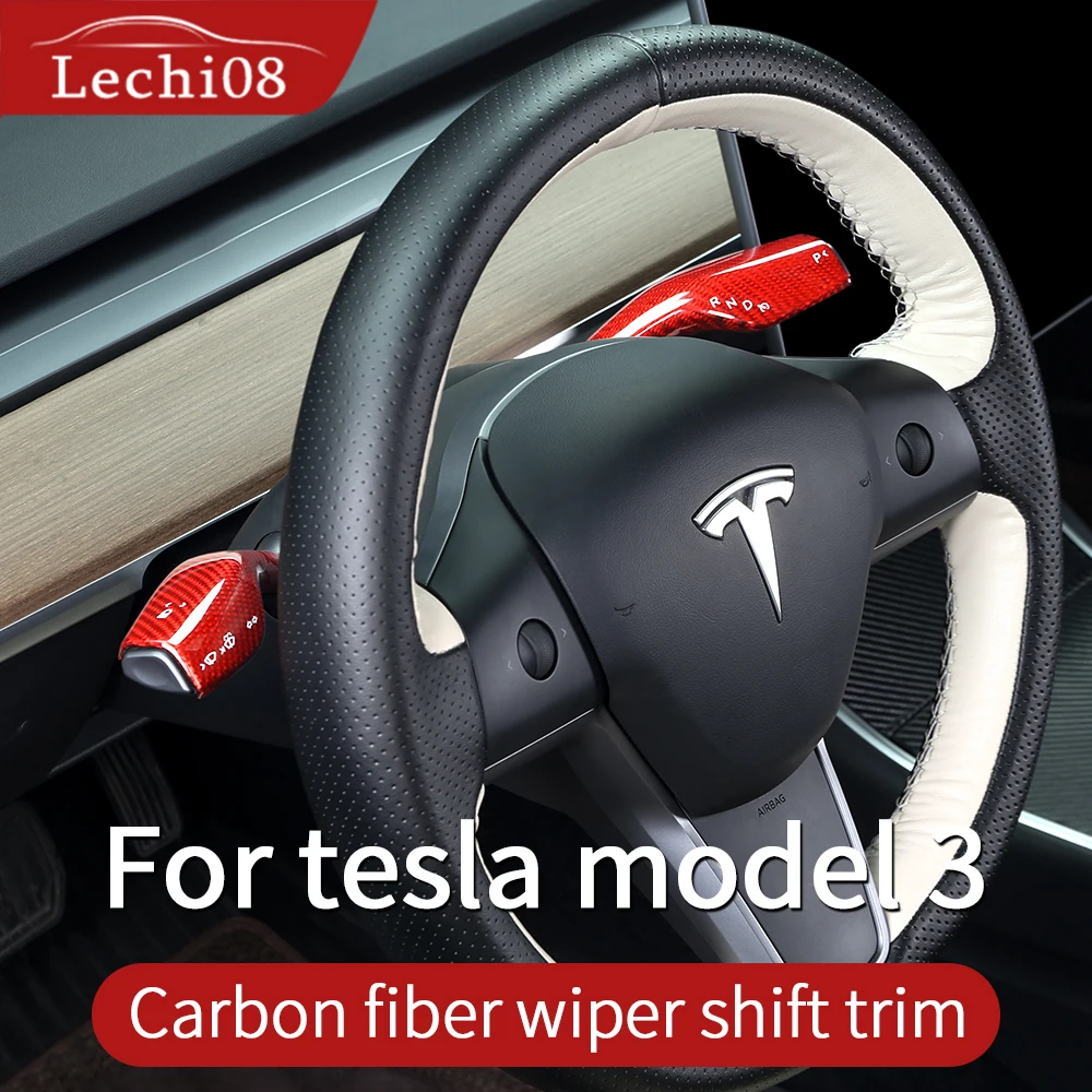 Anglies pluošto Valytuvų perjungimo apdaila už Tesla model 3 priedai/ priedai modelis 3 tesla tris tesla model 3 anglies tesla model y