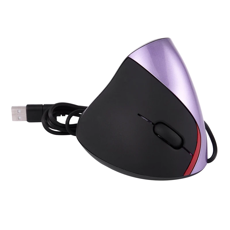 Ergonomiškas Dizainas, Vertikalios Optinė Pelė, USB Pelė Riešo Skausmo Gydymo Violetinė