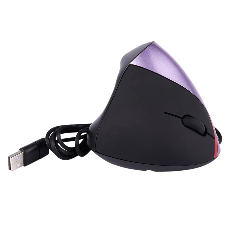 Ergonomiškas Dizainas, Vertikalios Optinė Pelė, USB Pelė Riešo Skausmo Gydymo Violetinė