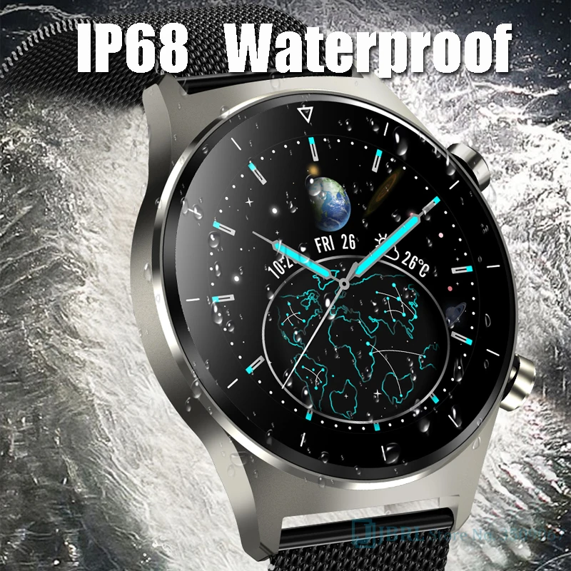 Prabanga Plieno Juosta Smart Watch Vyrų Smartwatch jutiklinių Vandeniui Fitneso Žiūrėti 