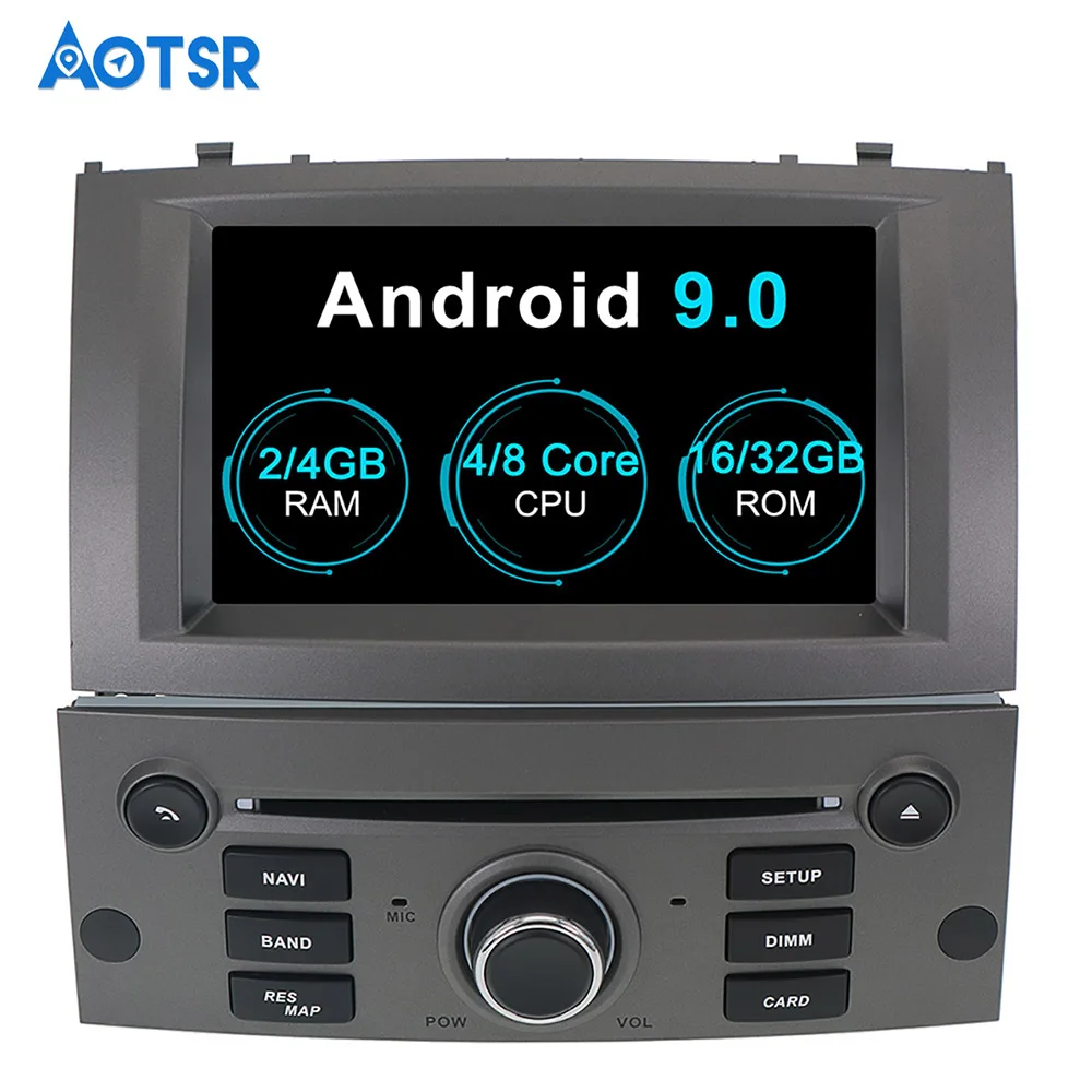 AOTSR 1 Din Android 9.0 Automobilio Radijo Peugeot 407 Automobilių 2004-2010 m Multimedia Player Stereo Auto Garso GPS Navigacija, automobilių DVD Video