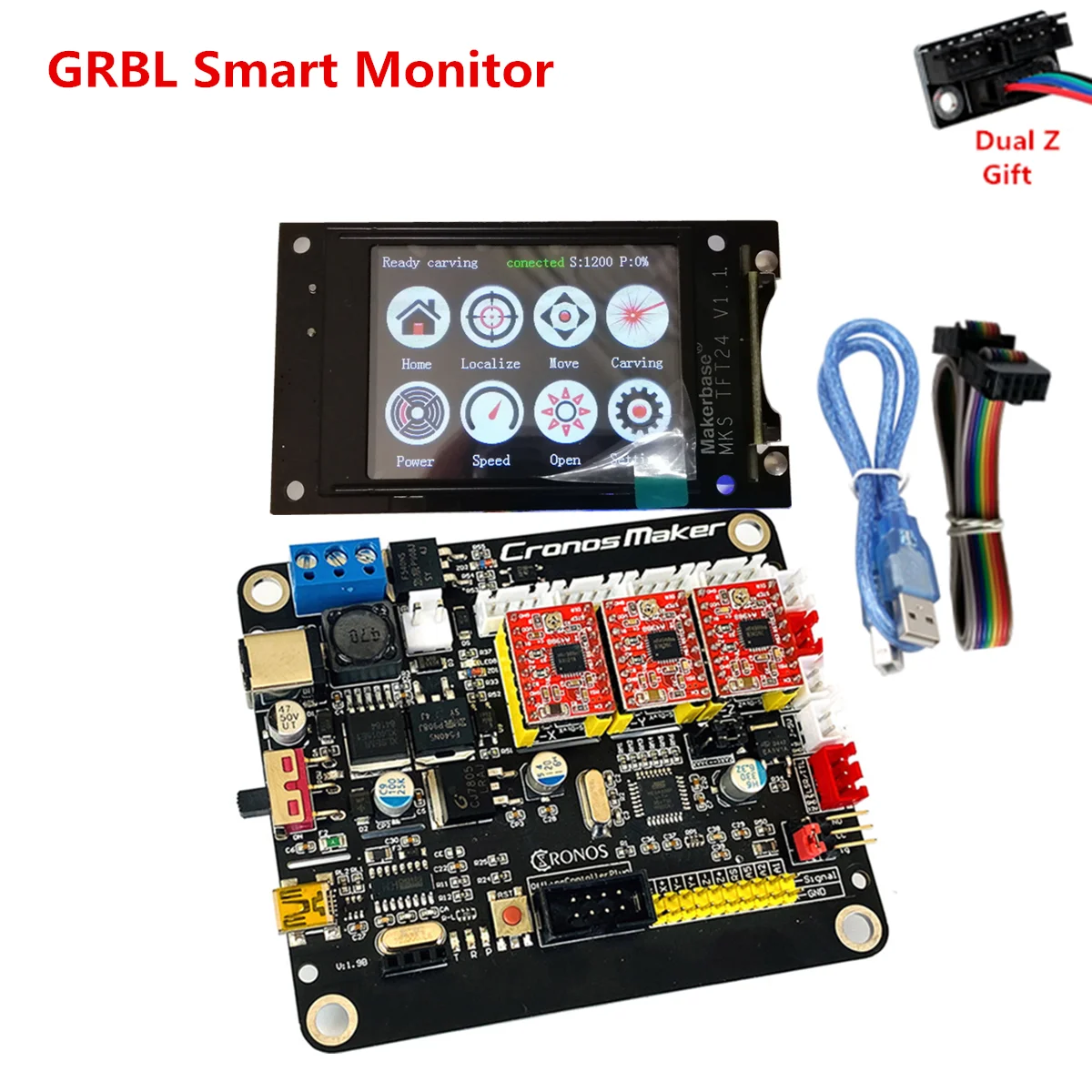 GRBL1.1 NEPRISIJUNGĘS ekranas su jutikliniu ekranu MKS DLC CNC valdymo skydas Cronosmaker plokštė CNC3018 atnaujinti dalių CRONOS kortelės