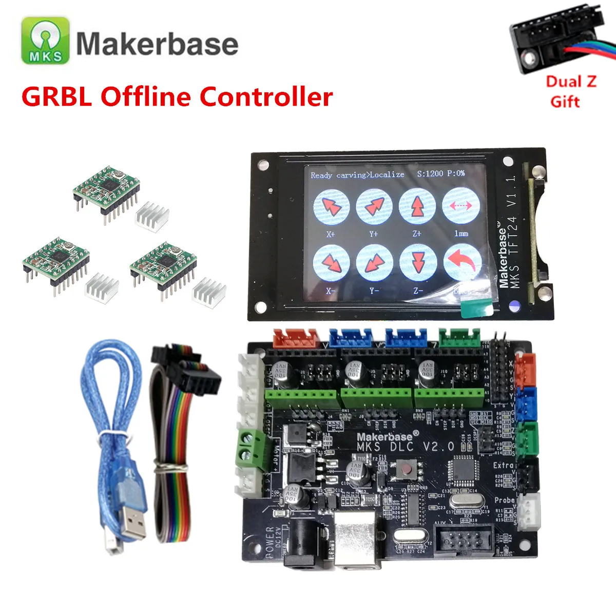 GRBL1.1 NEPRISIJUNGĘS ekranas su jutikliniu ekranu MKS DLC CNC valdymo skydas Cronosmaker plokštė CNC3018 atnaujinti dalių CRONOS kortelės