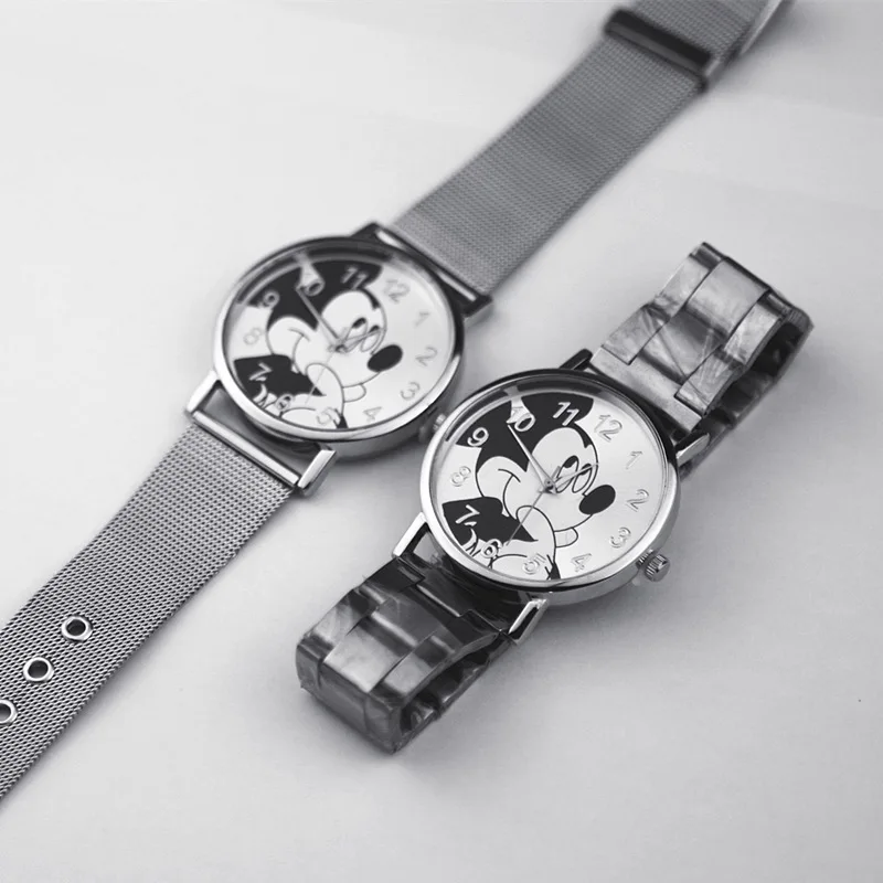 Zegarki meskie New mickey prekės ženklo mados atsitiktinis nerūdijančio plieno žiūrėti Vyrų nerūdijančio plieno tinklelio Diržo kvarco žiūrėti Vyrų Laikrodis reloj