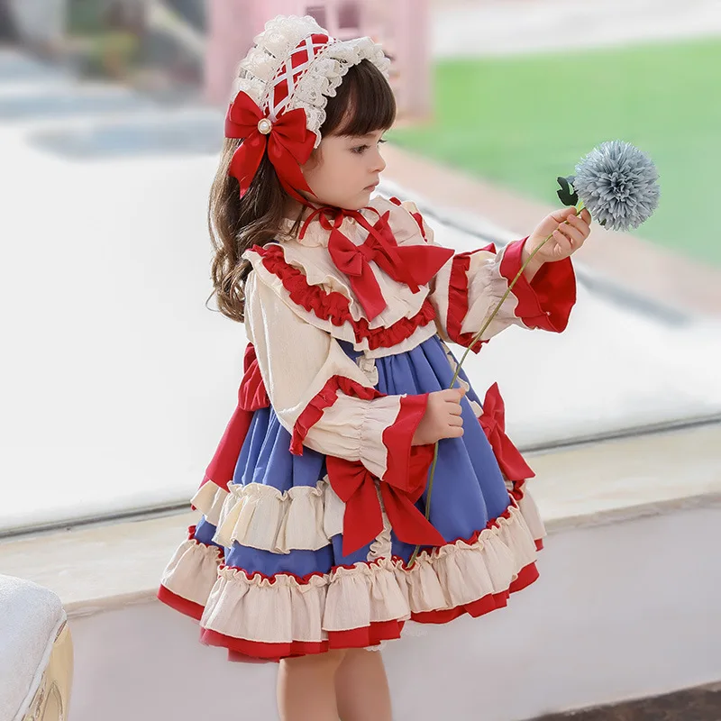 Lolita Suknelė Mergaitėms ilgomis Rankovėmis Žiemos Princesė Dress Kūdikių Šalies Drabužius, 1-12yrs
