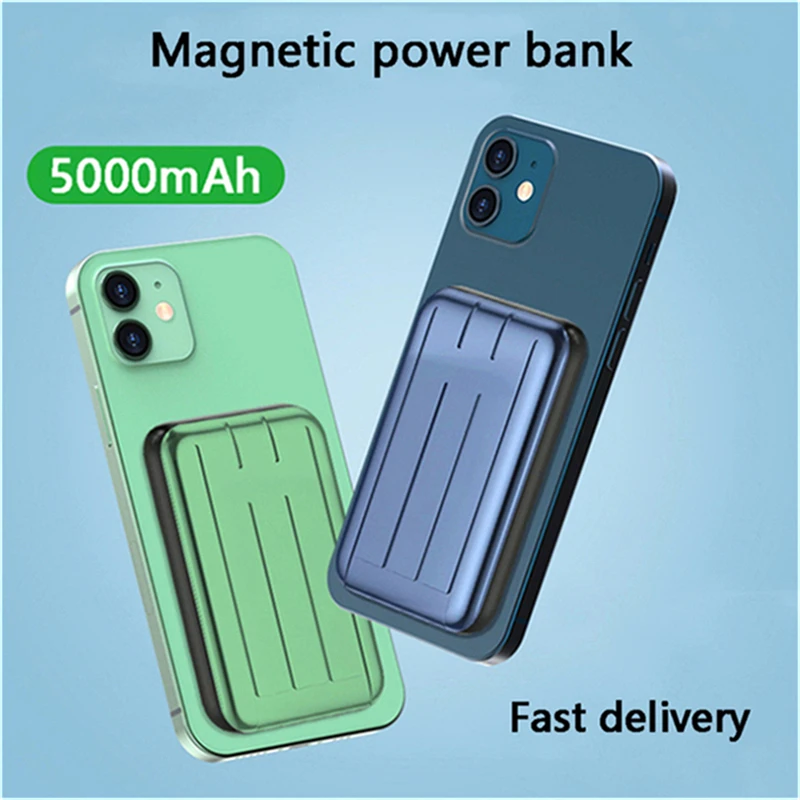 15W Magnetinis Įkroviklis Wireless Power Bank Įkrovimo lobis Magsafe iphone12 mini 12pro Max Ultra plonas Magnetas Padėti Baterija