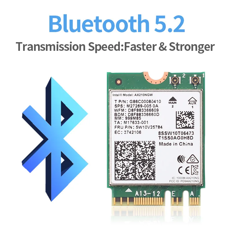 3000Mbps WiFi 6E Intel AX210 Bluetooth 5.2 NGFF M. 2 Belaidžio WiFi 6 Kortelės 802.11 AX AX210NGW 2.4 G/5 ghz 6dbi Antena, Skirta Windows10