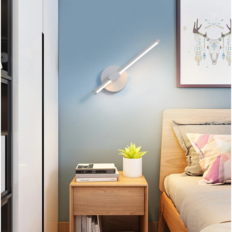 Reguliuojamas Modernios led sienos lempos, miegamojo kambarį studijuoti kambarys carridor namų deco sienos žibintai balta juoda baigė 90-260V