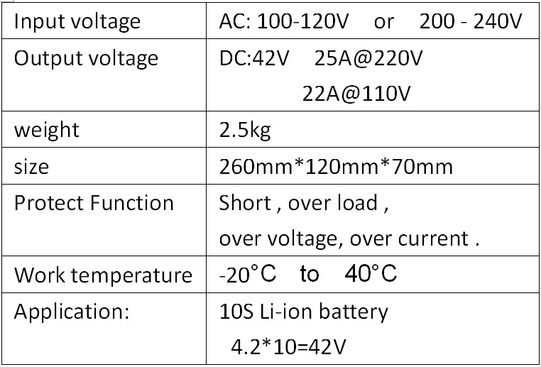 42V 25A įkroviklio 10S Li-ion baterija 4.2 V*10=42V baterija protingo įkroviklio paramos CC/CV