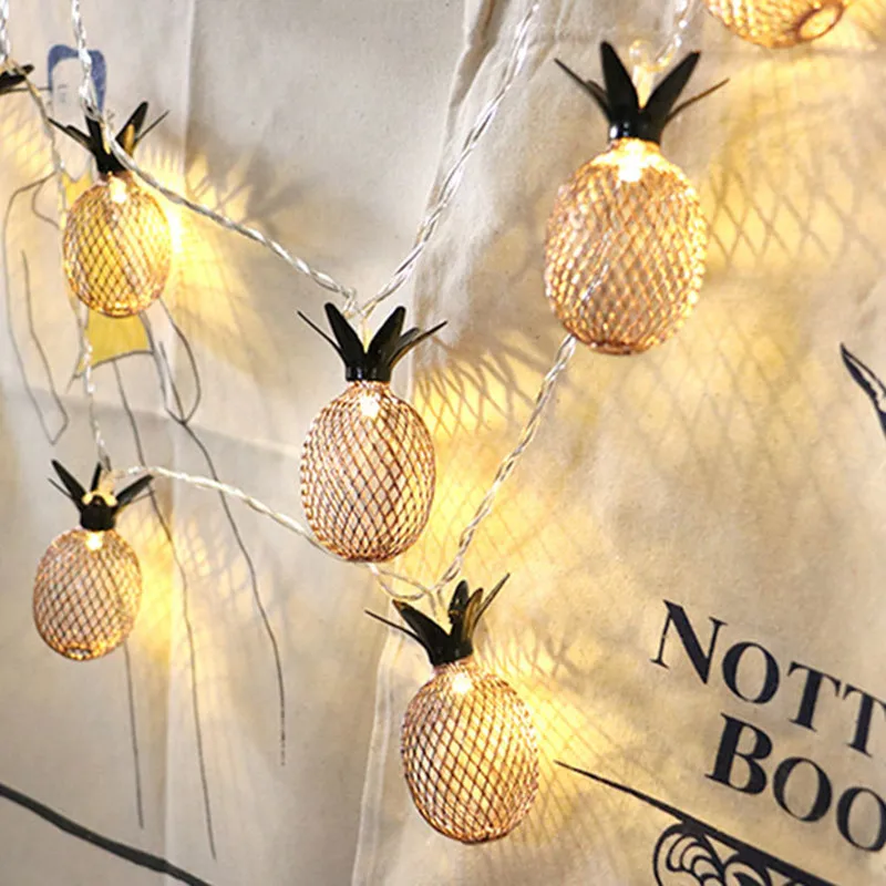 LED metalo tuščiaviduriai ananasų Kalėdų šviesos Valentino Diena pasakų šviesos girlianda 