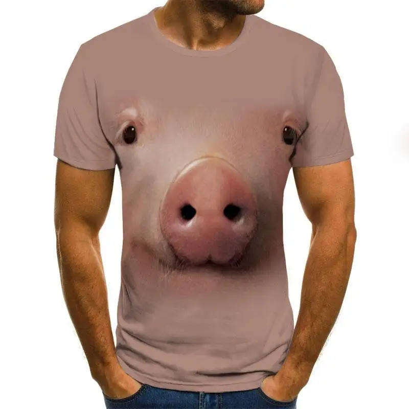 2020 metų Vasaros naujų kiaulių modelio spausdinti marškinėliai įdomus T-shirt hip-hop ' o drabužių trumparankoviai marškinėliai street drabužių 3d atspausdintas T-shirt mane