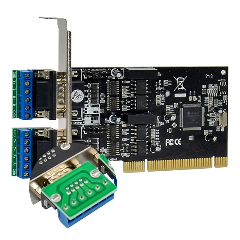 Top PCI, kad RS422 RS485 Konverteris Adapterio plokštę PCI 2 Uoste, RS485 / RS422, Serijos Kortelę MCS9865 Chipset Rs-485, Rs-422