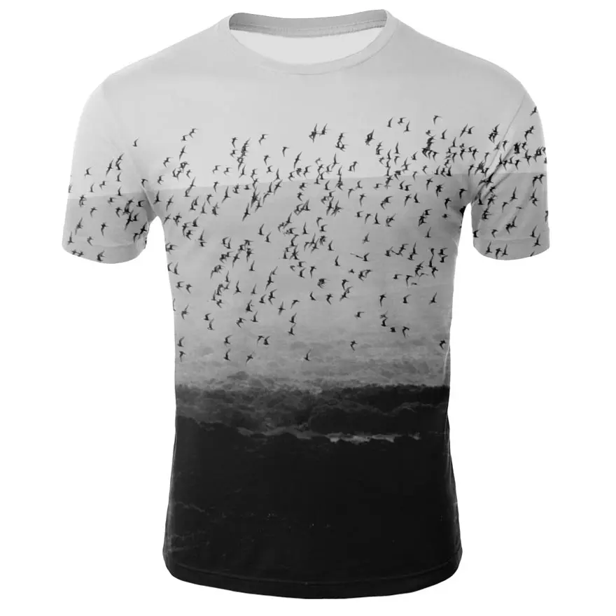 Vyriški trumparankoviai vasaros populiarus T-shirt O-kaklo mados drabužiai, moteriški gėlių 3D spausdinimo T-shirt dydis visu dydžiu viršų