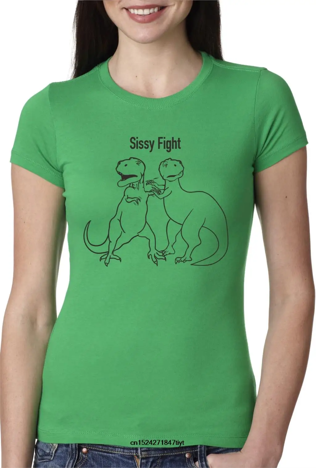 Moterų Bailys Kovoti Dinozauras, Juokingi Marškinėliai T-Rex Ataka Marškinėliai Mergaitėms