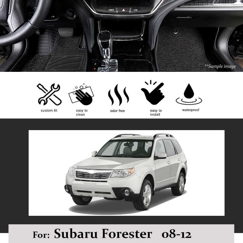Dėl Subaru Forester 2009 m. 2010 m. 2011 m. 2012 LHD Automobilio Grindų Kilimėliai Kilimėlis Anti-slip Priekiniai Galiniai Linijinės Pasirinktinis Tilptų kiliminė danga, atsparus Vandeniui Bekvapis