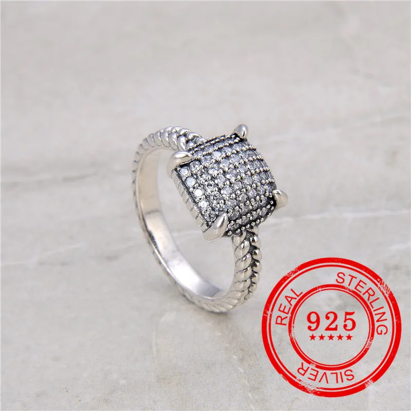 Europos ir Amerikos populiarus 925 sterlingas sidabro Žiedas cirkonis inkrustacijos retro stiliaus mergina vestuvių dovanų bižuterijos