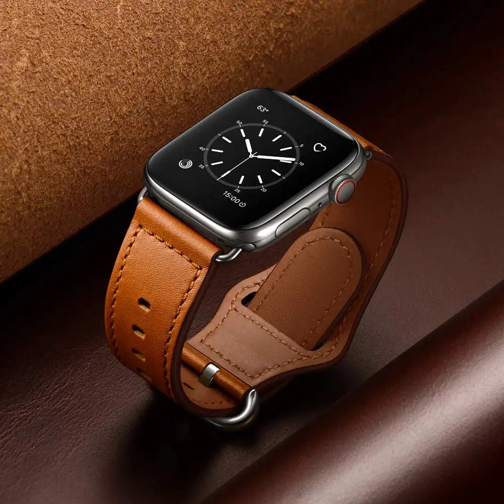 Odinis dirželis, Apple watch band 44mm 40mm iWatch juosta 42mm 38mm natūralios Odos laikrodžio apyrankė 