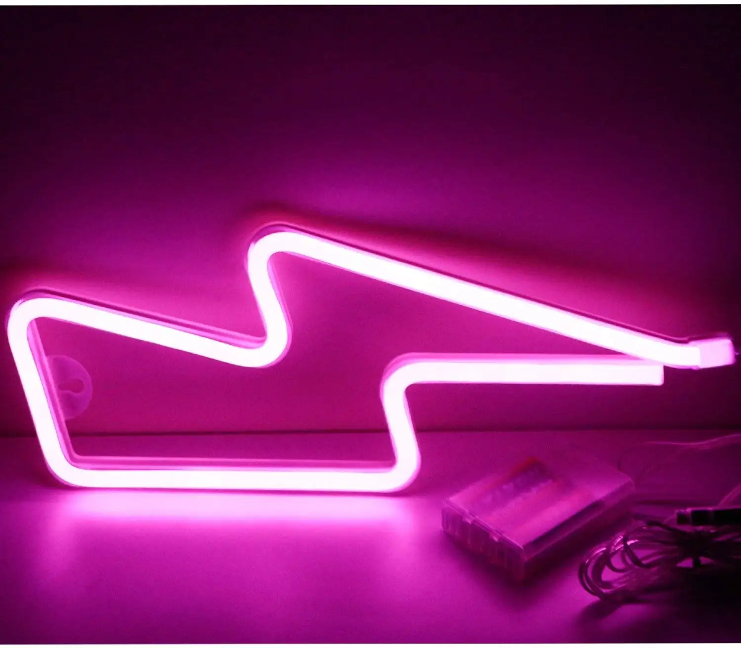Metable Pink Neon Lightning Bolt Led Ženklas Sienos Baterija ir USB Valdomas Neoninės Šviesos iki Namų,Vaikų Kambarys,Baras,Vestuvės