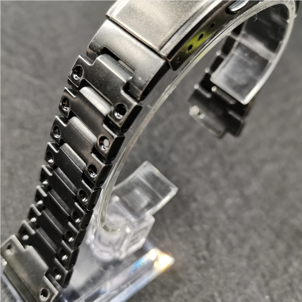 Retro Juoda Watchbands GWM5610 DW5600 GW5000 Žiūrėti Dirželis & Atveju Bezel Nustatyti Metalo, Nerūdijančio Plieno Apyrankė Plieno Diržas Priedai