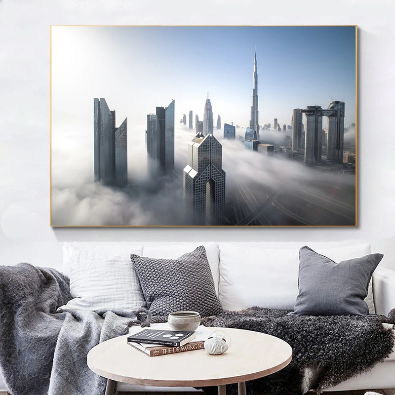 Dangoraižį Dubajaus miesto Centro Drobė Art Prints Dubajus miesto panoramos Plakatai ir Spausdina Drobė Paveikslų, Miegamojo Dekoro Cuadros