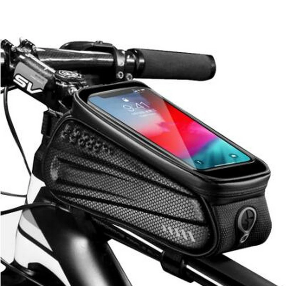 LAUKINIS sunkiai shell dviračio krepšys, priekiniai pluošto maišelį kalnų dviračių mobilųjį telefoną touch screen vamzdžio krepšys balno pagalvių jojimo įranga