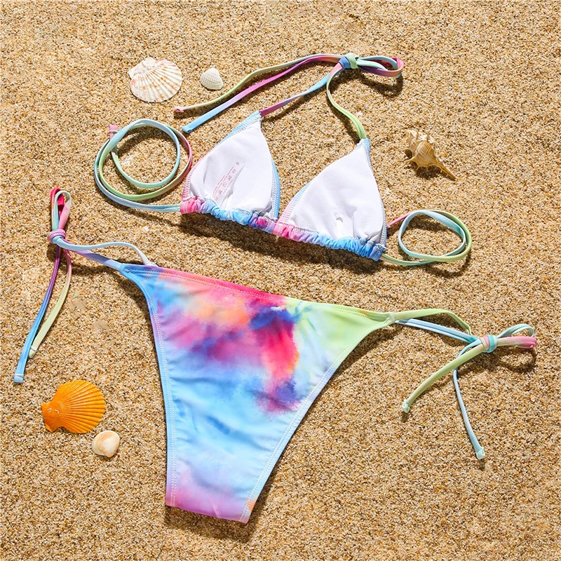 Be-X Brazilijos Micro bikini 2020 tie dažai swimsuit moterys Trikampis maudymosi kostiumėliai, moterų String Aukštos sumažinti maudymosi kostiumas su smock biquini