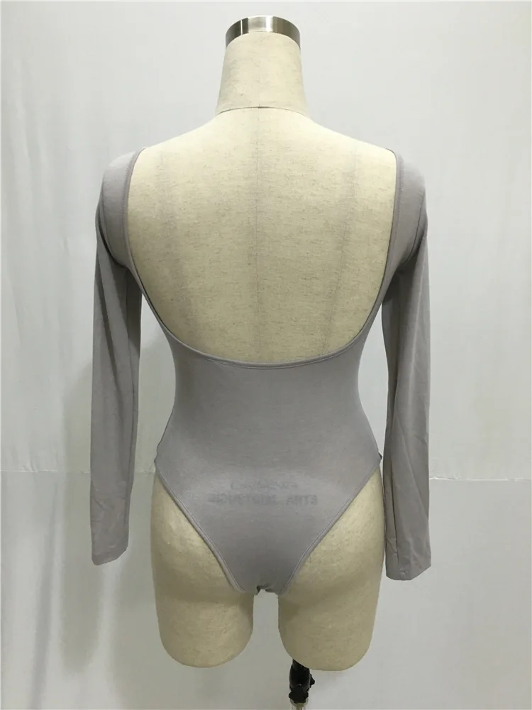 Europos ir Amerikos seksualus jumpsuit Moterų dugno marškinėliai Liesas ilgomis rankovėmis Apvalios kaklo Backless LL5010-2