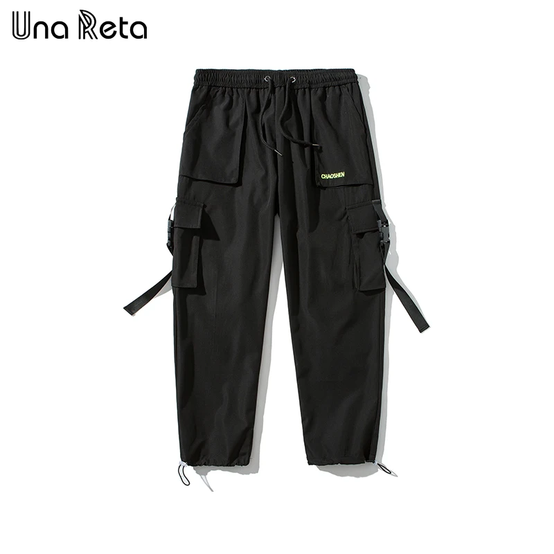 Una Reta vyriškos Kelnės Pavasario 2021 Mados Krovinių Poilsiu Kelnes Harajuku Japonijos Kelnės Atsitiktinis Hip-Hop Sagtis dizaino Sweatpants Vyras