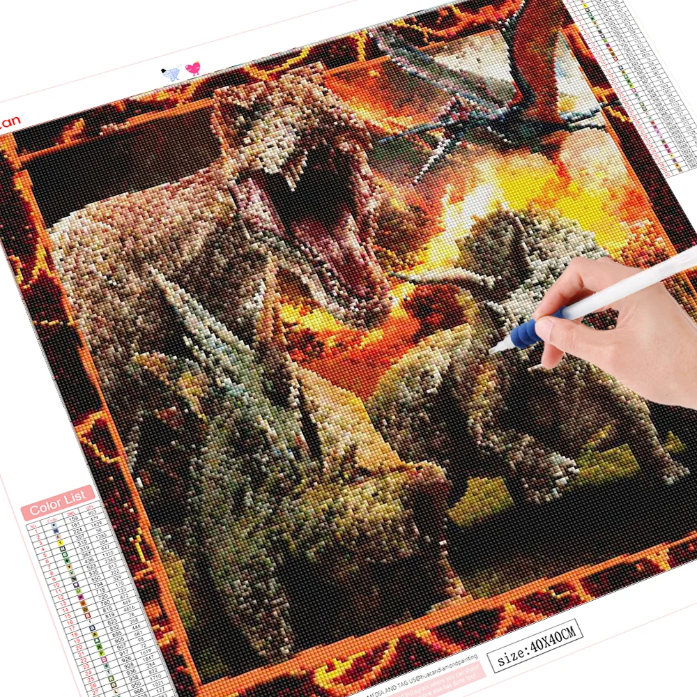 HUACAN Diamond Siuvinėjimo Dinozaurų Tapybos Naują Atvykimo Namo Apdaila Mozaika Gyvūnų Deimantų Meno