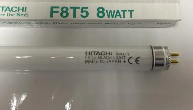 2vnt,HITACHI F8T5 JUODOS ŠVIESOS 8W 8 VATŲ liuminescencinės lempos vamzdelis,8WATT 365nm UVA lempa