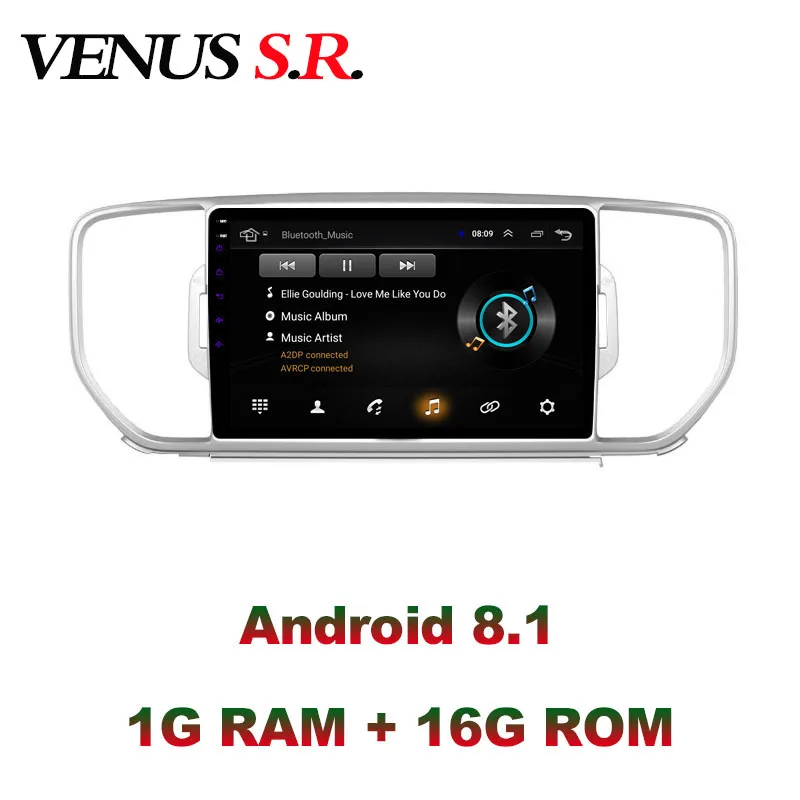 VenusSR Android 8.1 2.5 D automobiliui, dvd KIA Sportage kx5 radijo 2016 2017 multimedijos headunit GPS gps navigacija